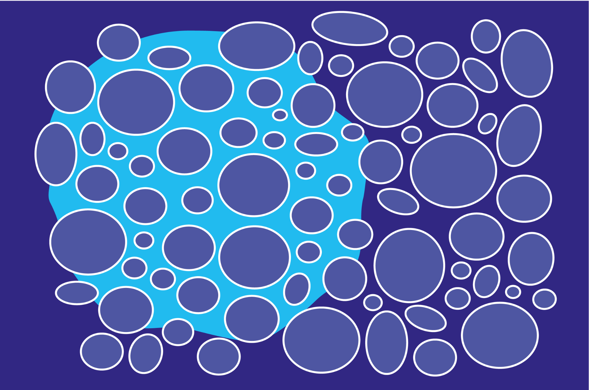 porous structure filled with water