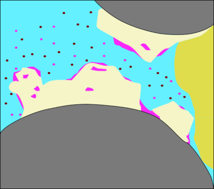 Schematic pore-scale representation of EICP. 